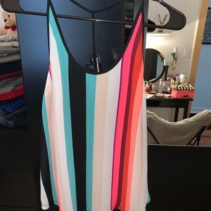 Multi color strip tank top